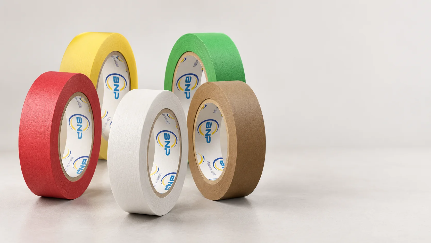Creative illustration of colourful BNP tape rolls